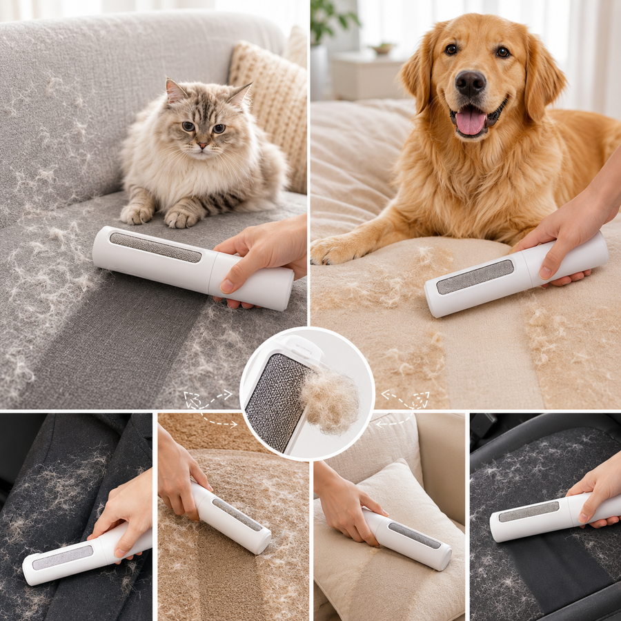 Pet hair removal tool for cars, clothes, and upholstery