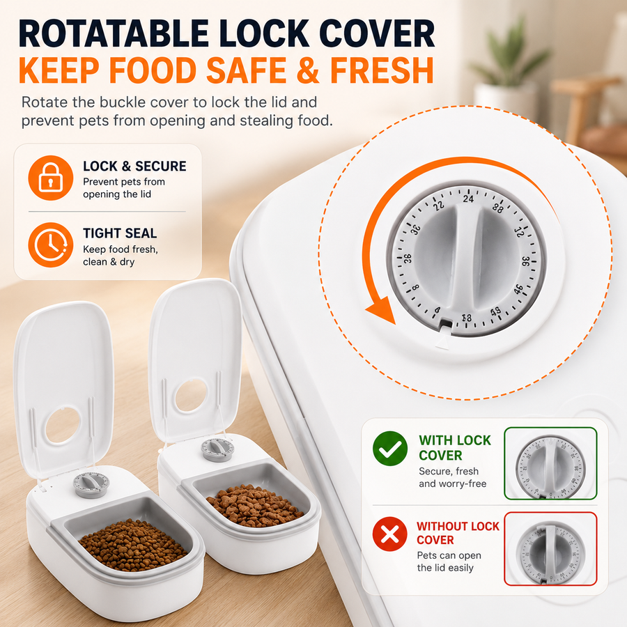 Automatic food and water dispenser for cats and small dogs