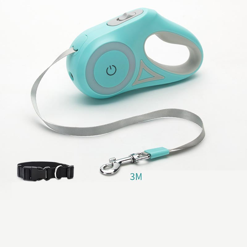 Turquoise pet leash and collar set on a green 3M